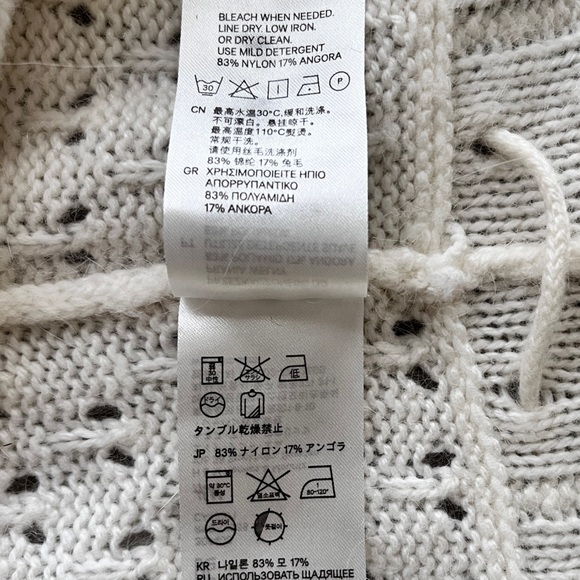 H&M Cream Peplum Pointelle Angora Blend Knit Sweater Size S - Picture 11 of 11